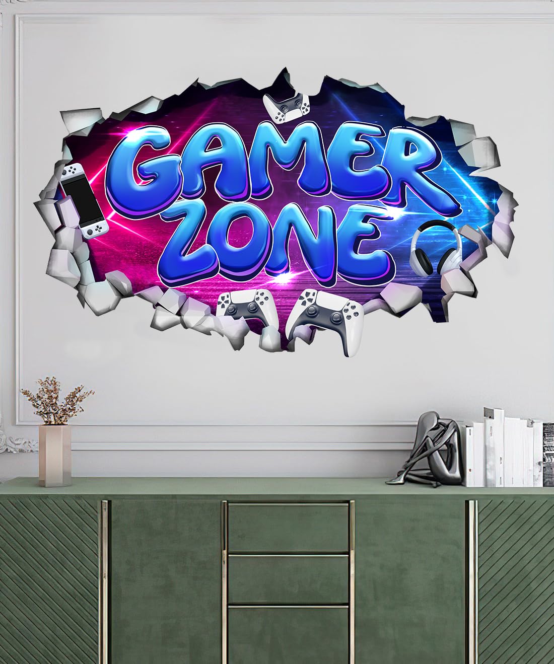 Amazon.com: YIMEHDAN Large 3D Gamer Zone Wall Decals (20.7”x34.6